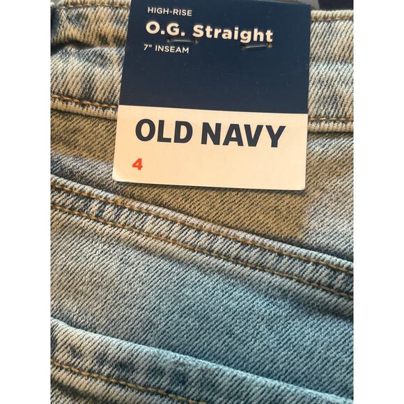 NWT Old Navy Women's Light Blue Denim Shorts O.G. Straight Size 4 - Picture 4 of 6